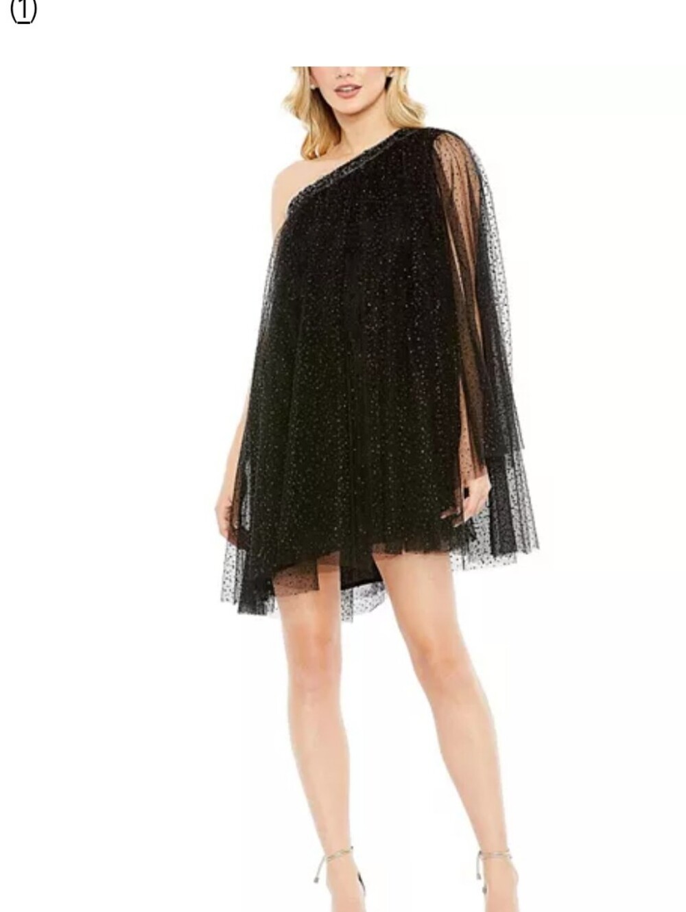 Mac Duggal One Shoulder Sparkle Mini Cocktail Dress Size 4